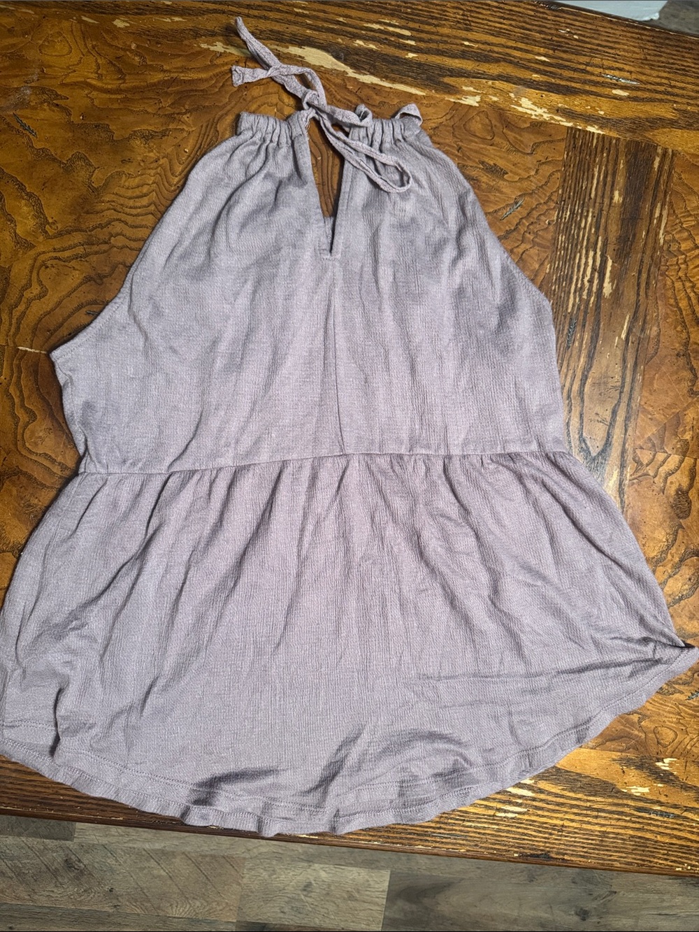 Lavender Halter Peplum Tank Top